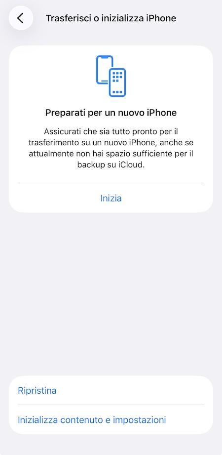 Inizializzazione iPhone